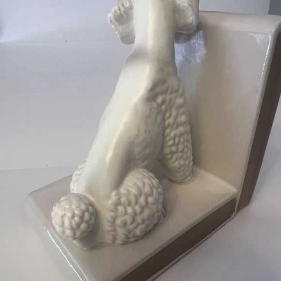 Vintage Lefton White Poodle Dog Bookends Ceramic Porcelain Mid-Century MCM Japan - Picture 6 of 16
